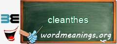 WordMeaning blackboard for cleanthes